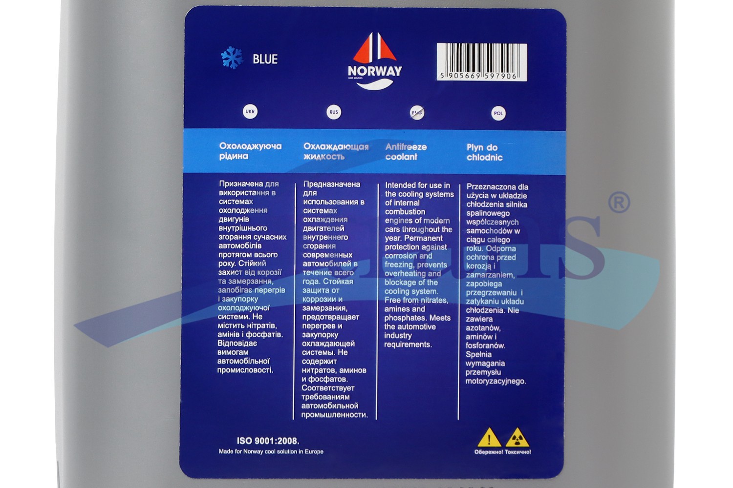 Антифриз Norway G11 -37°C 5Л. (Синій) Norwayg11Blue5L купити в